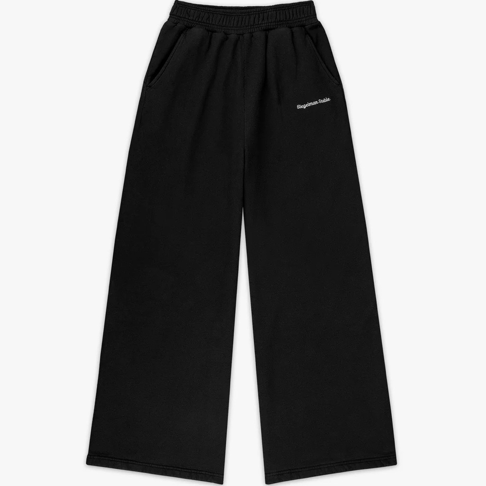 Siegelman Stable Embroidered Oversized Sweatpants Size Medium - Black